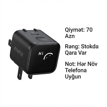 Anker divar şarj adapteri - Qiymət: 70 AZN - Rəng: Qara (stokda var) lalafo.az -da Anker divar şarj adapteri - Qiymət: 70 AZN - Rəng: Qara (stokda var)