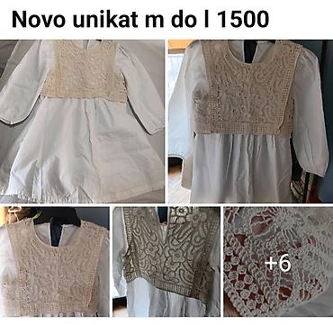 ruzna betty: Unikatni komad: bela haljina sa ručno rađenim heklanim prslukom - — 1