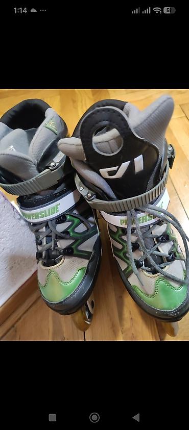 Roleri i rolšue: Roleri Power Slide – inline, 4 točka po cipeli. - Dizajn: crno‑zelena — 7