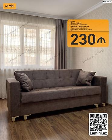 Mebel: Divan – La Mini - Ölçü: 200 sm - Mexanizm: Açılan, bazalı (yataq — 1