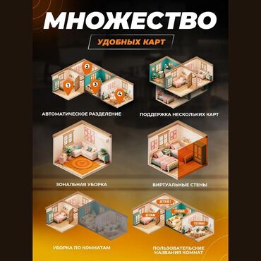 Роботы-пылесосы: Робот-пылесос Влажная, Смешанная, Сухая, Wi-Fi, Составление плана помещения, Уборка по расписанию — 10