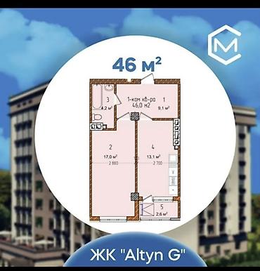 1х квартира: Продаю 1 ком квартиру Аламедин -1 4 этаж из 9 ПСО СК «Сталь монтаж — 1