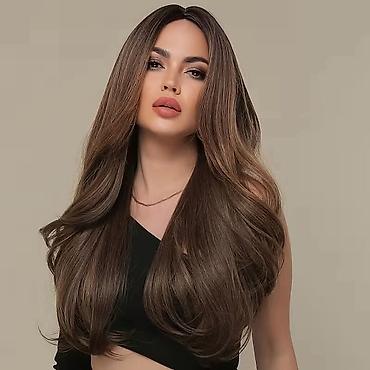 Perike i klipse: Duga talasasta perika – crna - Tip: sintetička perika prirodnog — 10