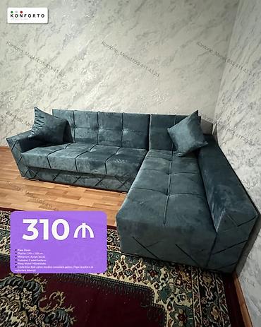 pemo luks: Künc divan - Ölçülər: 260 × 150 sm - Mexanizm: açılan, bazalı — 1