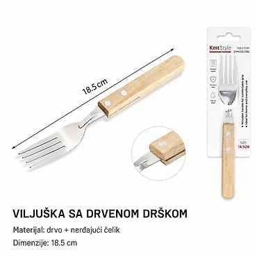 Viljuške: KMT Drvena drška viljuška 5403732 Viljuška sa drvenom drškom, pogodna — 1