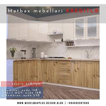 mebelman: Sifarişlə mətbəx dəsti, MDF, Kredit var, Pulsuz çatdırılma — 8