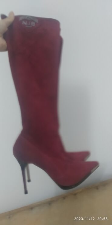 Женская обувь: Сапоги, 37, цвет - Красный