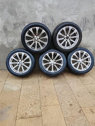 авто прадажа: BMW üçün 5 ədəd yüngül lehimli disk və şin komplekti. Xüsusiyyətlər — 1