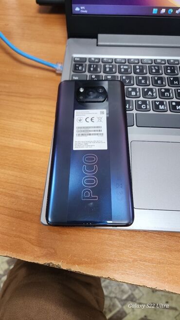 huawei телефон: Poco X3 Pro, Б/у, 128 ГБ, цвет - Голубой, 2 SIM