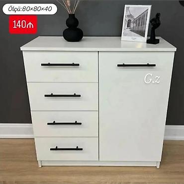 Komodlar: Ağ rəngli çoxməqsədli komod/dolab Ölçü: 80×80×40 sm Qiymət: 140₼ — 1