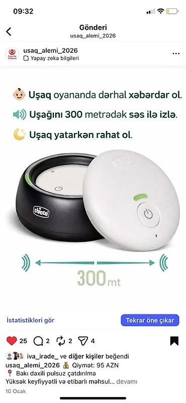 usag ucun: Chicco uşaq monitoru – səsli izləmə sistemi - 300 metrədək sabit səs — 1