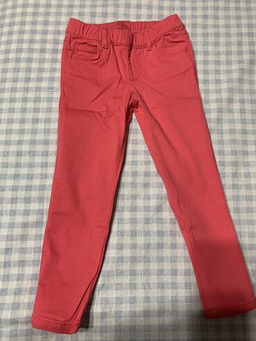 детские брюки: Джинсы и брюки, цвет - Розовый, Б/у