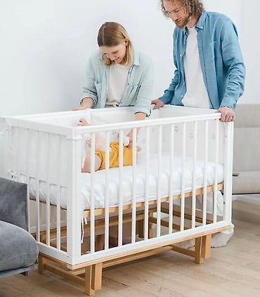 bunk bed: Продаётся белая детская кроватка INDY из дерева с регулируемой высотой — 8