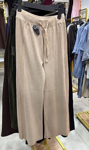 debli koftalar: Qadın trikotaj şalvar - Model: geniş kəsimli, düz paça, culotte — 1