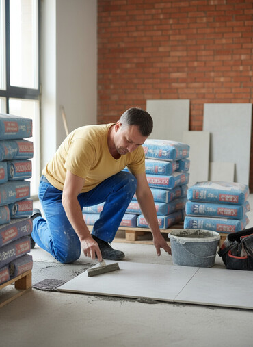 кафельной клей: Плиточный клей NUURinEX 301 - Тип: сухая строительная смесь для