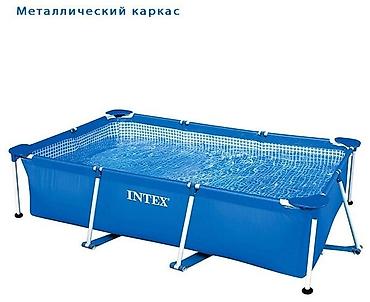Бассейны: 220/150/60см. Intex 28270 Каркасный прямоугольный бассейн 1662л — 8