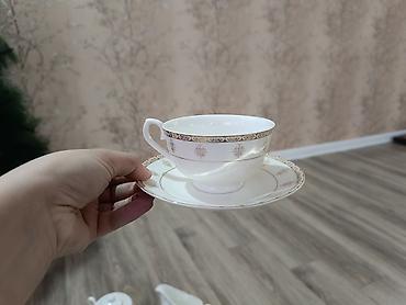 samovar altı podnos: Çay dəsti, rəng - Ağ, Farfor, 12 nəfərlik — 4