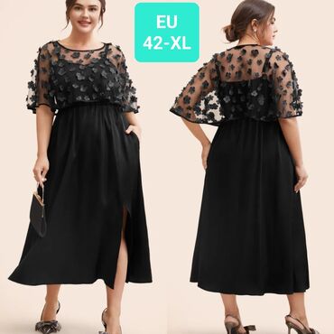 sakoi za punije: XL (EU 42), bоја - Crna, Večernji, maturski, Kratkih rukava