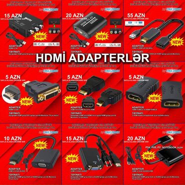 Digər kompüter aksesuarları: HDMİ Adapterlər 🚚Metrolara və ünvana çatdırılma var, ❗ÖDƏNİŞLİDİR❗