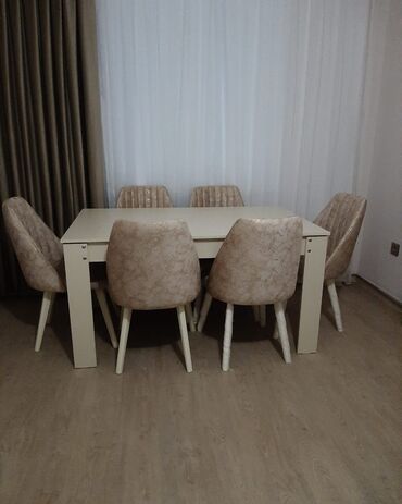 Комплекты столов и стульев: Для гостиной, Новый, Раскладной, Прямоугольный стол, 6 стульев, Турция