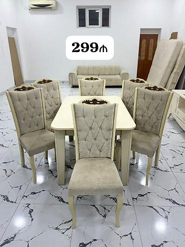 masa satisi: Embawood istehsalı,Masa dəsti satılır 300₼.6 oturacaqlıdır.Masa — 1
