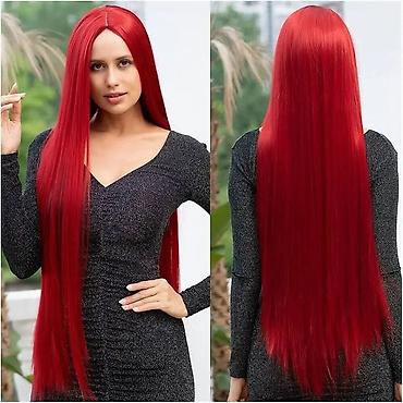 Perike i klipse: Duga ravna perika u boji pastelno roze Dužina 100cm. - Tip — 19