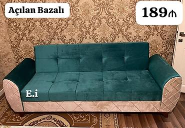 işlənmiş stul: Açılan bazalı divan - Model: açılıb-yığılan, içi bazalı saxlama — 1