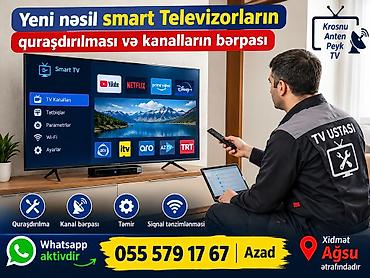 ana səkli cəkmək: Xidmət: Yeni nəsil smart televizorların quraşdırılması və kanalların — 1