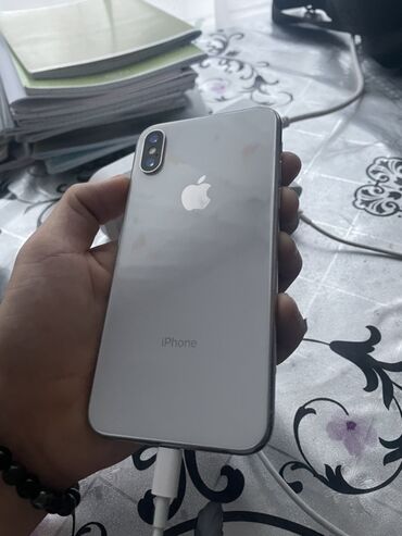 apple ноудбук: IPhone X, Б/у, 64 ГБ, Серебристый, 87 %