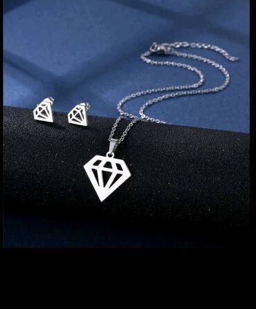 majica poklon ogrlica: Lancic - Dijamant - SET - 316L KOMPLET - Lancic i par mindjusa, kako