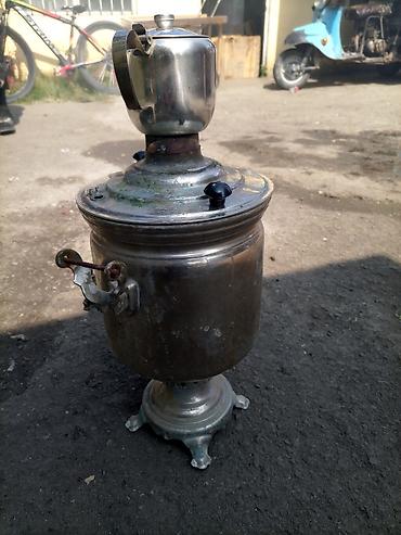 Техника и электроника: Klassik kömür/odunla işləyən samovar - Material: metal korpus, bürünc — 5