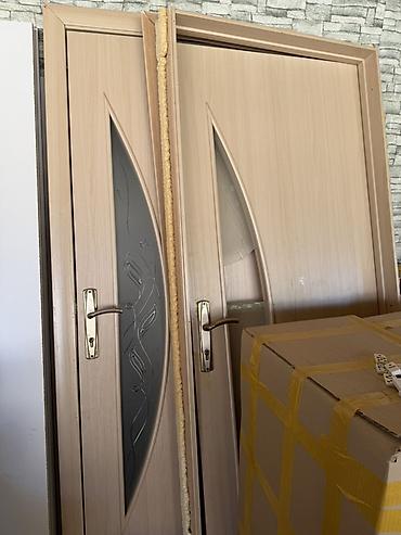 qapi qollari: İkiqat giriş qapısı dəsti 2 ədəd - Material: MDF-lam təbəqəli ağac — 2