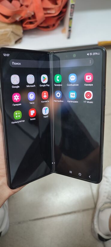 самсунг запчасти: Samsung Galaxy Z Fold 4, Колдонулган, 256 ГБ, түсү - Кара, 1 SIM, eSIM