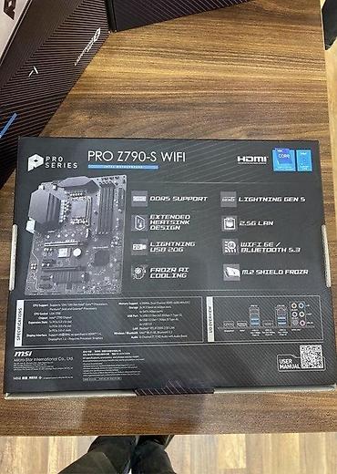 komputer plata: MSİ Pro z790-S Wi-Fi DDR5 CPU: 14th / 13th / 12th Gen Intel®️ Core™️ — 2