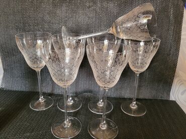 Čaše: Case Rosenthal kristal za vino,rucni rad 70te.godine Nemacka. Case — 8