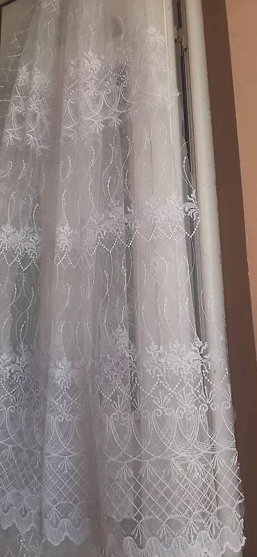 Zavese od tila sa bogatim vezom - Materijal: proziran til (mrežasta