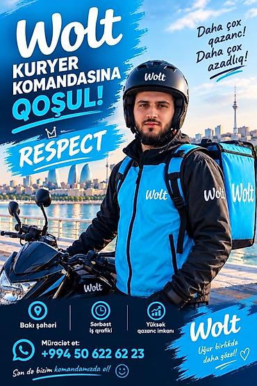 saatliq xadime isi: Sürücü-kuryer tələb olunur, Şəxsi nəqliyyat vasitəsi ilə, Gündəlik ödəniş, Təcrübəsiz — 1