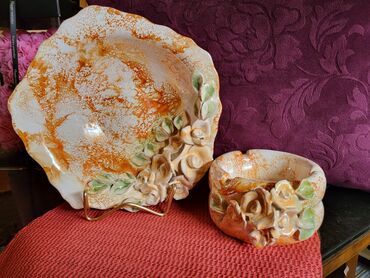 Kuhinjski setovi: Set nov rucni rad iz 80ih. pepeljara i cinija. Rucni rad. rucno — 3