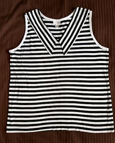 gb deri: Epson Fashion qadın köynəyi (qolsuz) - Rəng və naxış: ağ-qara üfüqi — 1