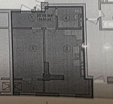 кввр: 1 комната, 45 м², Асанбай мкр Элитка, 2 этаж, ПСО (под самоотделку) — 2