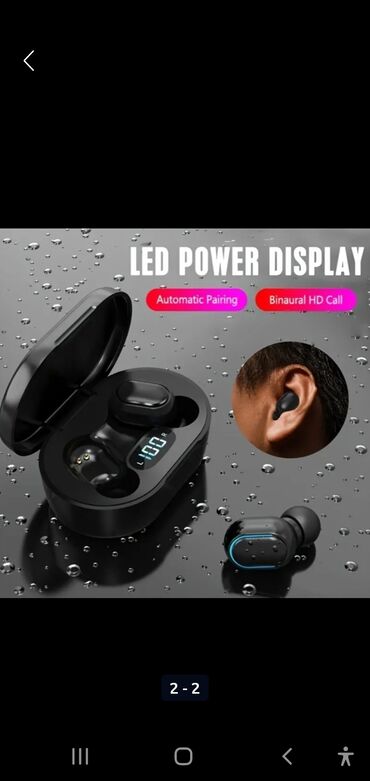 Qulaqcıqlar: İşlənmiş Simsiz (Bluetooth) Qulaqcıqlar, rəng - Qara