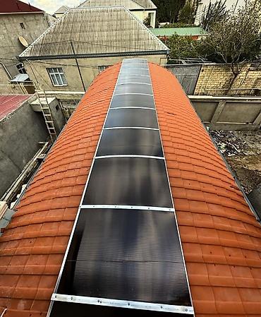 Dam işləri: Naveslerin ve kaziroklarin yigilmasi Polikarbonat ve dam ortuklerinin — 7