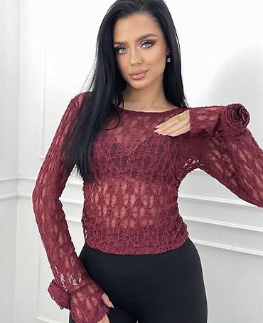 Bluze: 🔥Čipkana bluza sa dugim rukavima i efektom providnosti
✅2100 din — 1