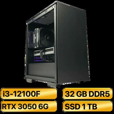 компьютеры офис: Компьютер, ядер - 4, ОЗУ 32 ГБ, Игровой, Новый, Intel Core i3, NVIDIA GeForce RTX 3050, SSD