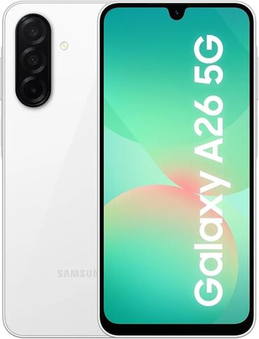 телефоны флай андроиды: Samsung Galaxy A26, 256 ГБ, цвет - Белый, Гарантия, Отпечаток пальца, Две SIM карты