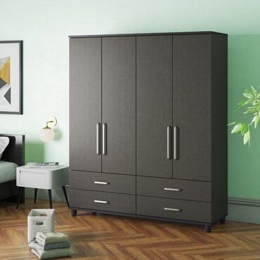 Sifarişlə dolablar: Düz dolab, Yataq otağı üçün, Paltar üçün, Açılan, Korpuslu, 4 qapılı — 4