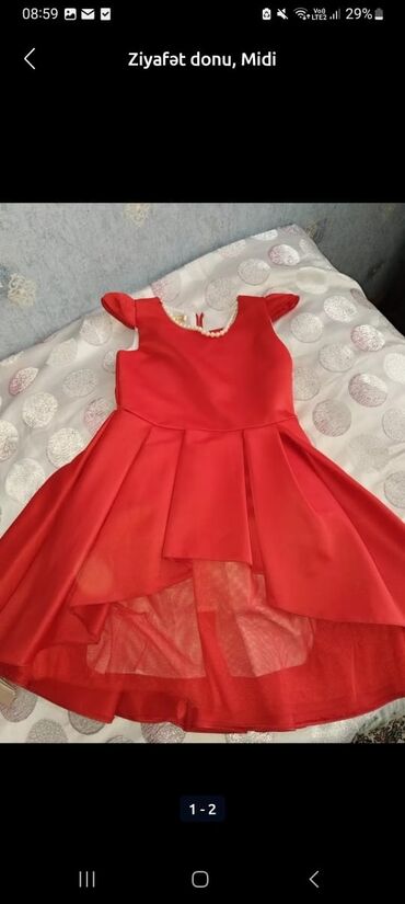sacaqli donlar: Детское платье цвет - Красный