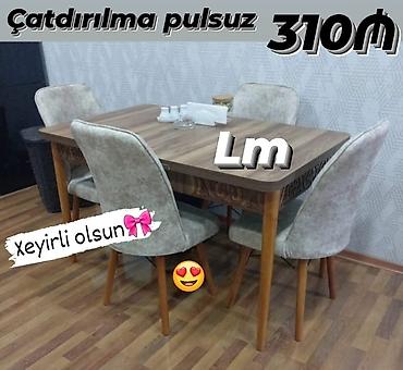 Yeni, Dördbucaq masa, 4 stul