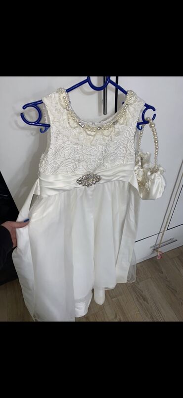 платье с накидкой: Детское платье, цвет - Белый, Новый