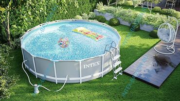 каркасный бассейн цена: 457х122 Каркасный бассейн Intex Prism Frame Pool Картриджный